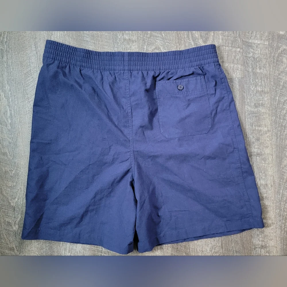 Vintage 80's/90's Drawstring High Waist Shorts Women's 16 Blue Pleated Waist Tie